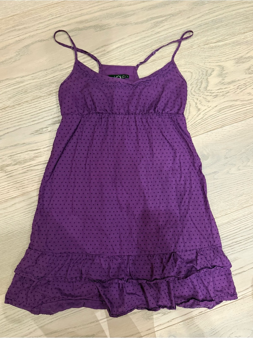 Purple Polka Dot Spaghetti-Strap Dress